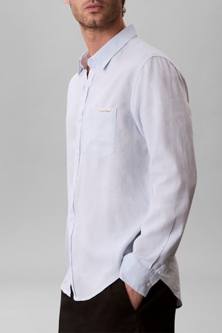 Chemise regular en lin - Bleu clair