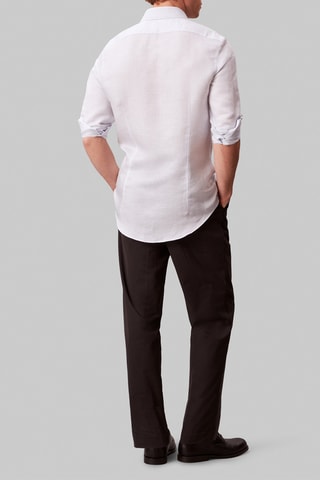 Chemise slim en lin - Bleu clair