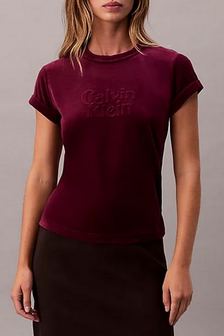 T-shirt en velours - Bordeaux