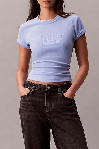 T-shirt en velours - Ciel