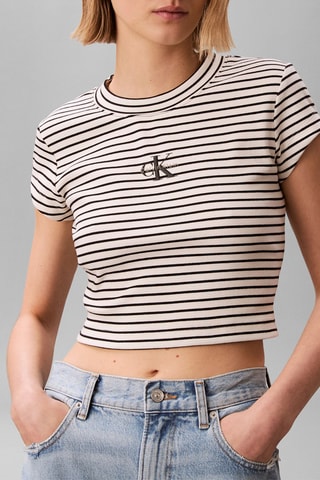 T-shirt cropped - Blanc et noir