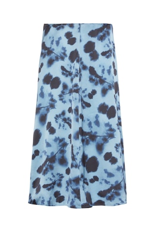 Jupe midi taille haute - Bleu