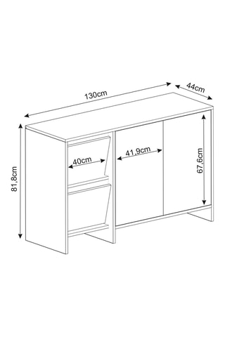 Console 2 portes - 130 x 44 x 81,8 cm