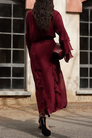 Saia midi - Bordô - Vermelho