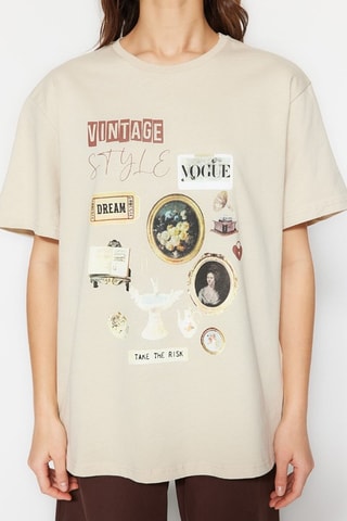 T-shirt oversize - Bege