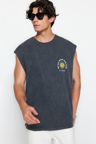 T-shirt oversize - Antracite - Cinzento