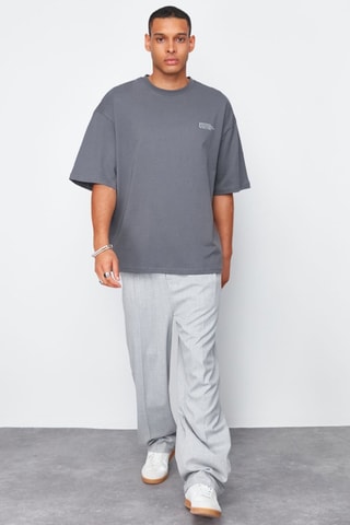 T-shirt oversize - Índigo - Cinzento