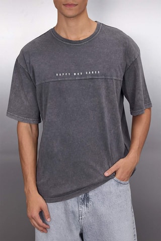 T-shirt larga - Antracite - Cinzento