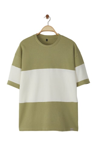 T-shirt larga - Verde - Branco e verde