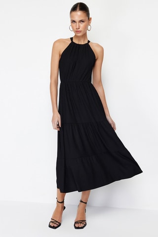 Vestido midi - Preto - Preto