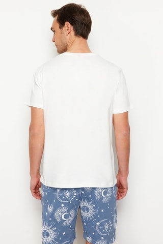 Pijama - Cru e azul - Branco e azul