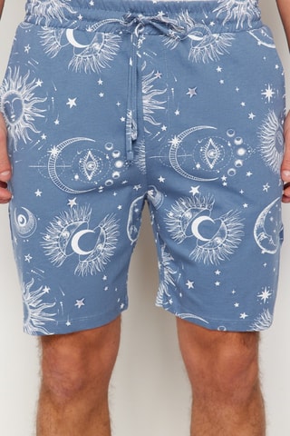Pijama - Cru e azul - Branco e azul