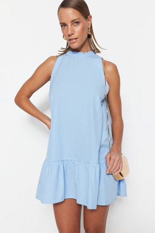 Vestido cintura descida Azul-claro