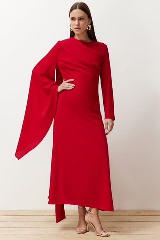 Vestido comprido - Verde - Vermelho