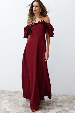 Vestido comprido - Bordô