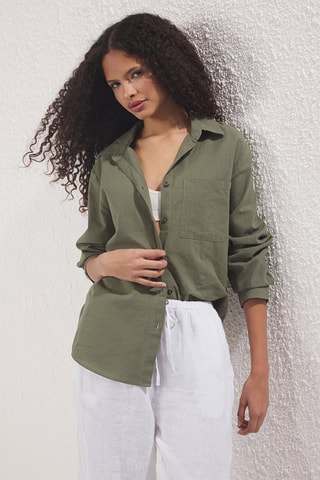 Camisa oversize - Caqui - Verde