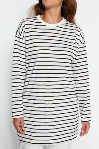 Túnica às riscas Preto - Preto