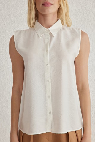 Camisa regular - Azul-marinho - Branco
