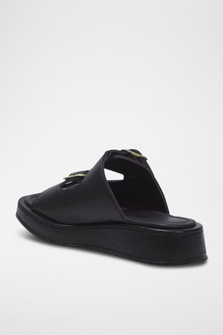 Mules com plataforma - Preto