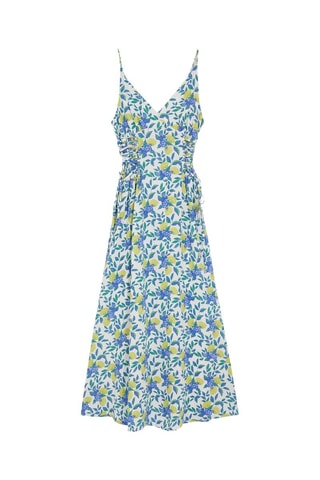 Robe longue - Blanc et bleu