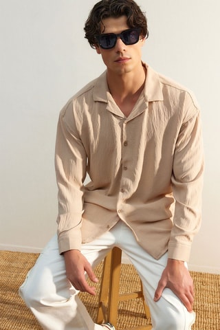 Camisa oversize - Bege