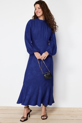 Vestido comprido - Azul-marinho - Azul