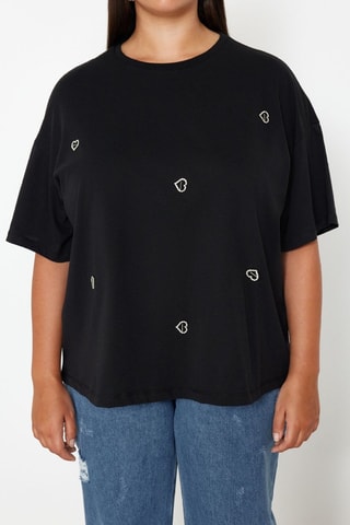 T-shirt oversize - Preto - Branco e preto