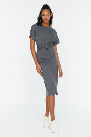 Vestido comprido - Preto - Cinzento