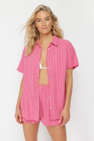 Camisa e calções de cintura subida Cru - Rosa