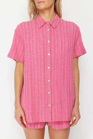Camisa e calções de cintura subida Cru - Rosa