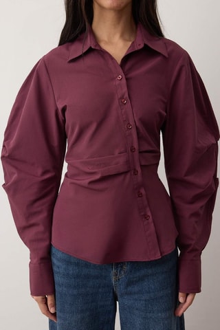 Camisa slim - Castanho - Violeta