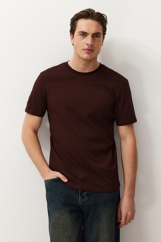 5 t-shirts Cinzento-claro e bordô - Verde-claro e multicor