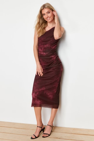 Robe asymétrique tie and dye - Bordeaux