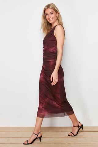 Robe asymétrique tie and dye - Bordeaux