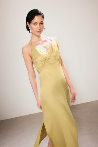 Vestido direito em lã - Verde