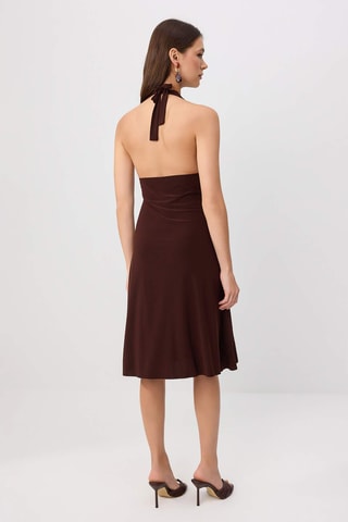 Vestido estilo patinadora - Castanho