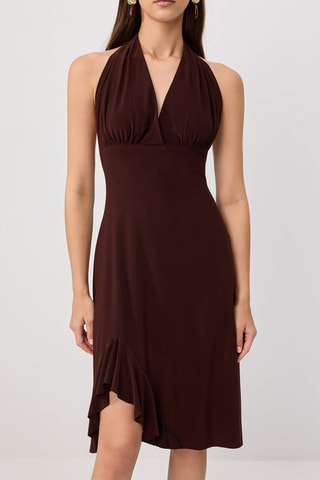 Vestido estilo patinadora - Castanho
