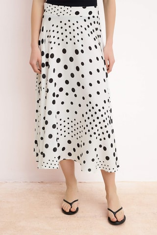 Saia midi - Branco e multicor