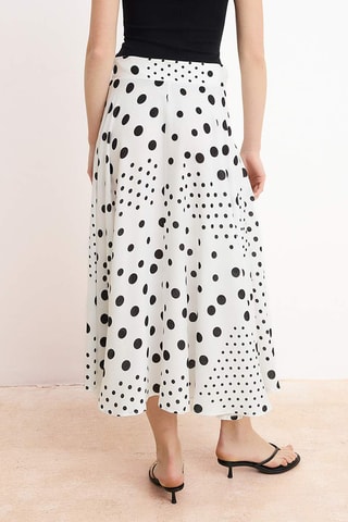 Saia midi - Branco e multicor