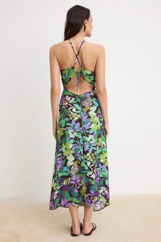 Robe droite - Vert et multicolore