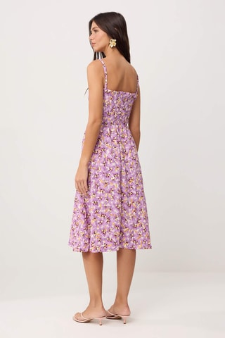 Vestido midi - Rosa e multicor