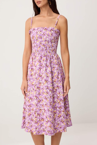 Vestido midi - Rosa e multicor