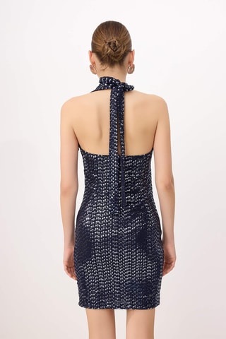 Vestido justo - Azul-marinho
