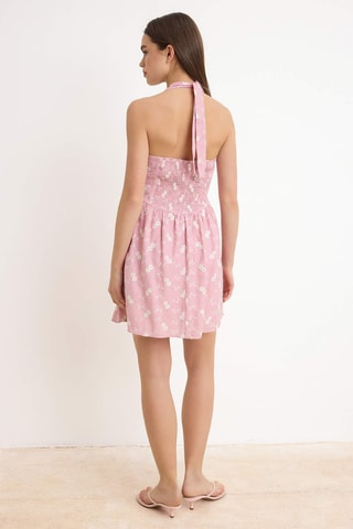 Robe patineuse en broderie anglaise - Rose