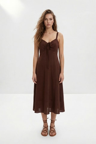 Vestido midi - Castanho