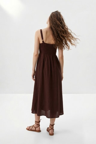 Vestido midi - Castanho