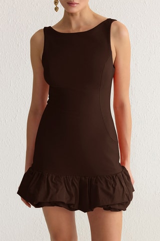 Vestido justo - Vermelho - Castanho