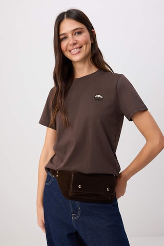 T-shirt regular - Azul-celeste - Castanho