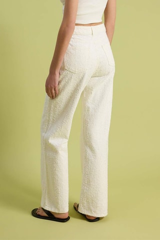 Calças wide legs cintura subida - Branco