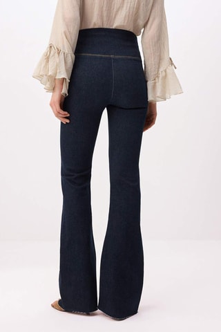Calças de ganga skinny cintura subida - Azul-escuro